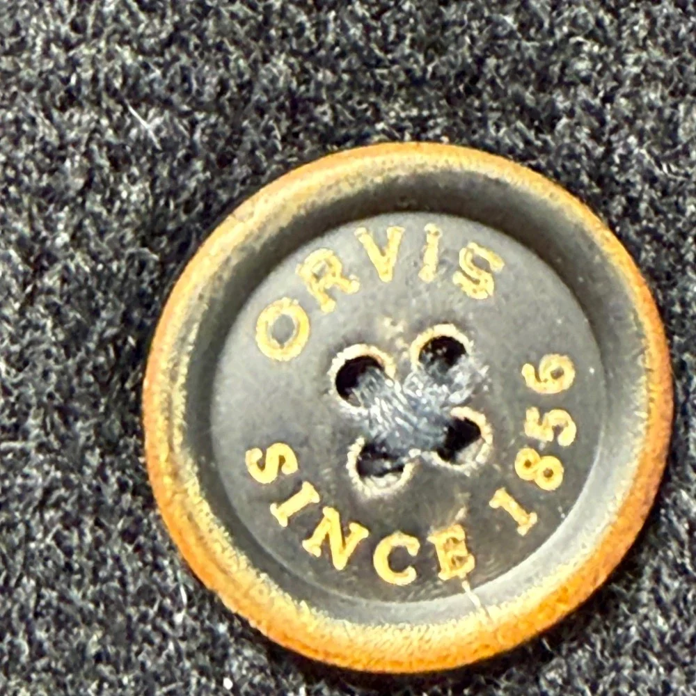 Orvis Mens Shawl Collar‎ Lambswool Sweater Charcoal Black 3-Button Knit Large